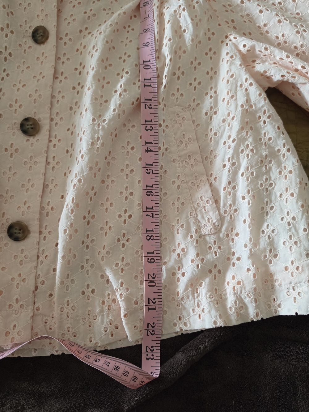 NWT H&M Peach Eyelet Puff Sleeve Jacket - Picture 5 of 6